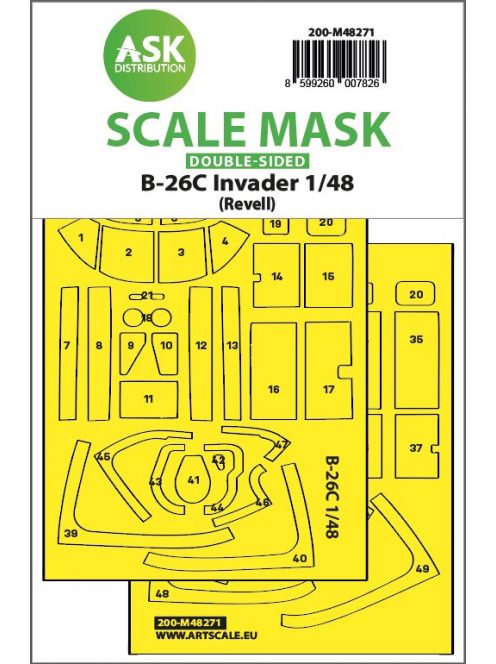 Art Scale - 1/48 B-26C Invader double-sided express fit  mask for Revell