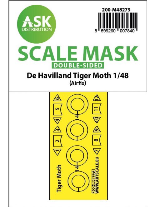 Art Scale - 1/48 De Havilland Tiger Moth double-sided express fit  mask for Airfix