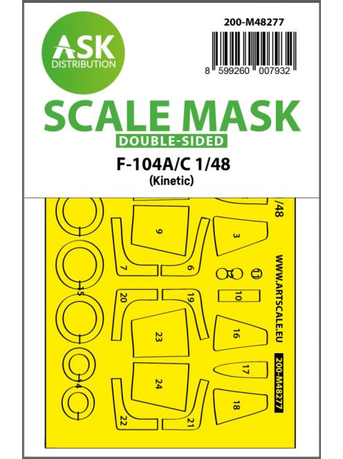 Art Scale - 1/48 F-104A/C double-sided express fit mask for Kinetik