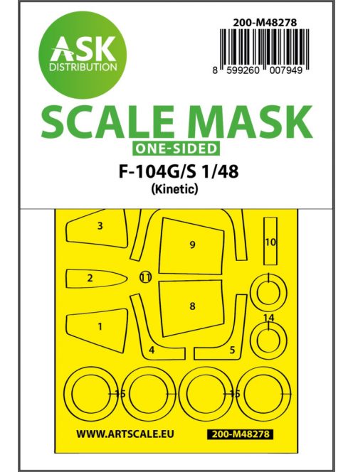 Art Scale - 1/48 F-104G/S one-sided express fit mask for Kinetik