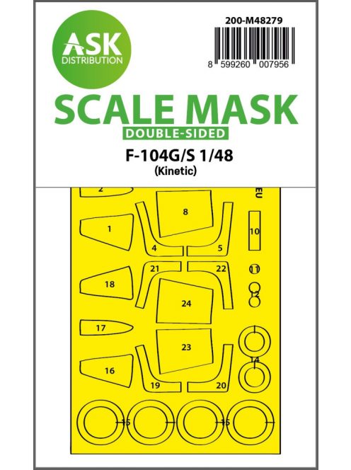 Art Scale - 1/48 F-104G/S double-sided express fit mask for Kinetik