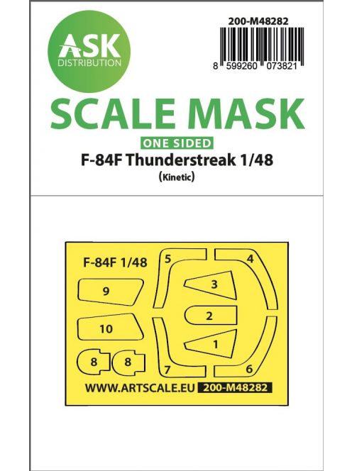 Art Scale - 1/48 F-84F Thunderstreake one-sided express fit mask for Kinetic