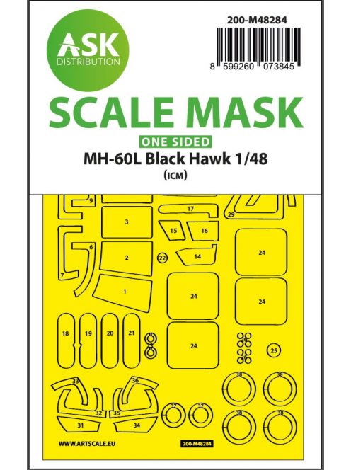 Art Scale - 1/48 MH-60L Black Hawk one-sided express fit mask for ICM