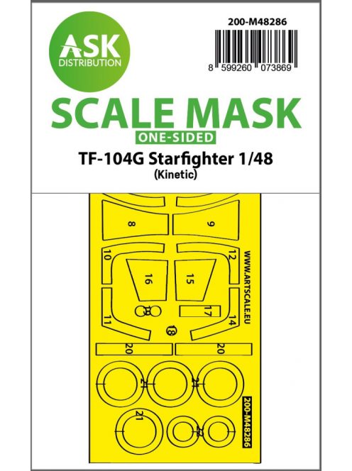 Art Scale - 1/48 TF-104G Starfighter one-sided express fit mask for Kinetic