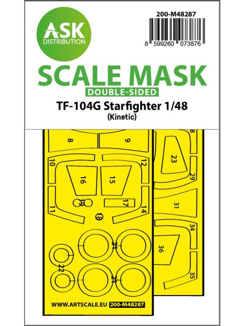 Art Scale - 1/48 TF-104G Starfighter double-sided express fit mask for Kinetic