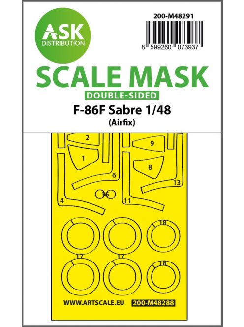 Art Scale - 1/48 F-86F Sabre double-sided express fit mask for Airfix