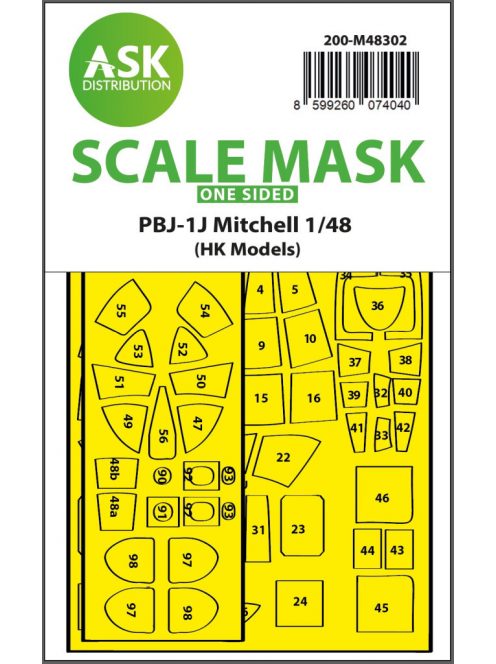 Art Scale - 1/48 PBJ-1J Mitchell one-sided express fit mask for HK Models