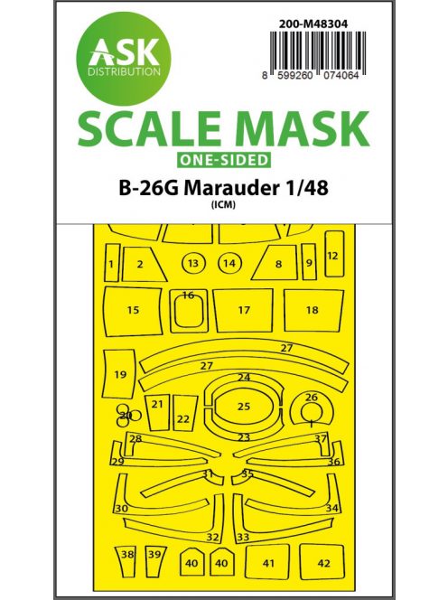 Art Scale - 1/48 B-26G Marauder one-sided express fit mask for ICM