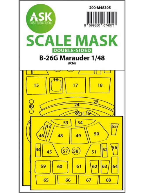 Art Scale - 1/48 B-26G Marauder double-sided express fit mask for ICM