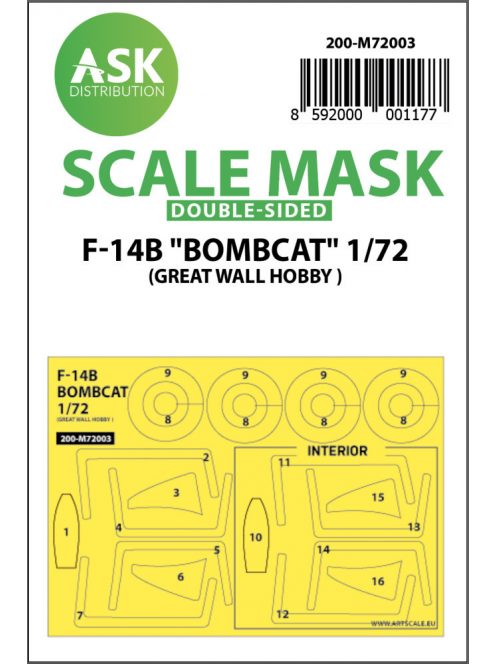 Art Scale - 1/72 F-14B Bombcat double-sided painting mask for Great Wall Hobby