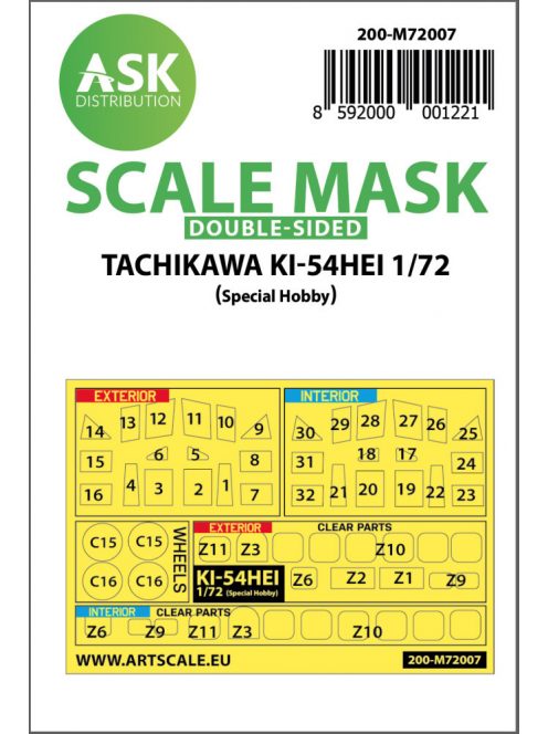 Art Scale - 1/72 Tachikawa Ki-54HEI double-sided painting mask for Special Hobby