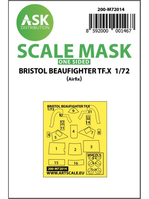 Art Scale - 1/72 Bristol Beaufighter TF.X one-sided painting mask for Airfix