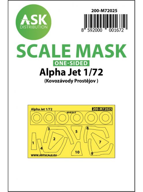 Art Scale - 1/72 Alpha Jet one-sided painting mask for KPM Prostejov