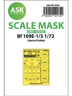   Art Scale - 1/72 Bf 109E-1/E-3 one-sided painting mask for Special Hobby