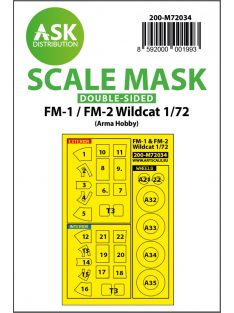   Art Scale - 1/72 FM-1 / FM-2 Wildcat double-sided painting mask for Arma Hobby