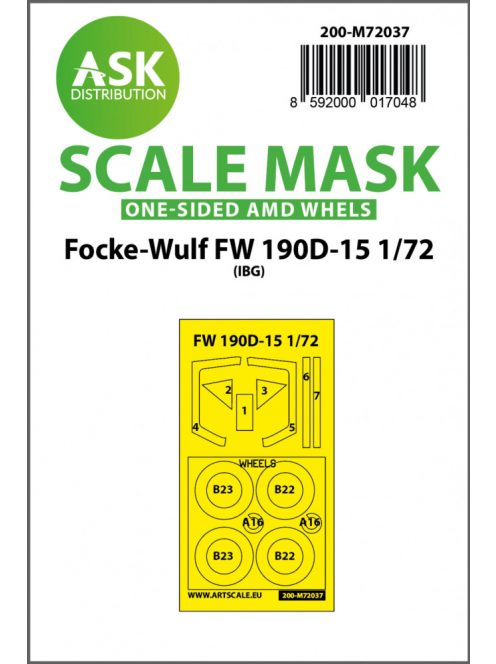 Art Scale - 1/72 Focke-Wulf Fw 190D-15 one-sided painting mask for IBG