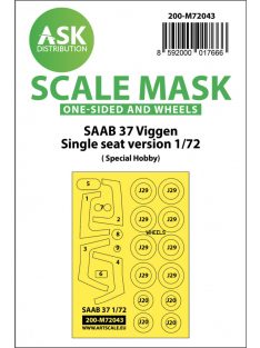   Art Scale - 1/72 SAAB 37 Viggen single seater one-sided painting mask for Special Hobby