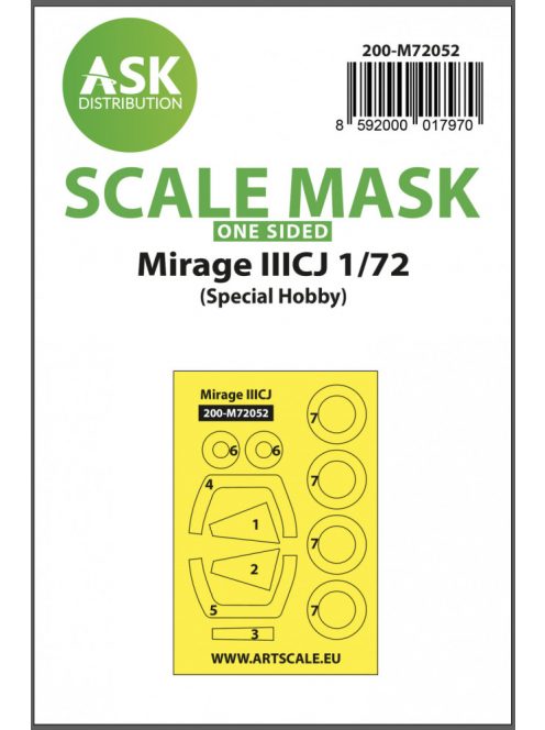 Art Scale - 1/72 Mirage IIICJ one-sided painting express mask for Special Hobby