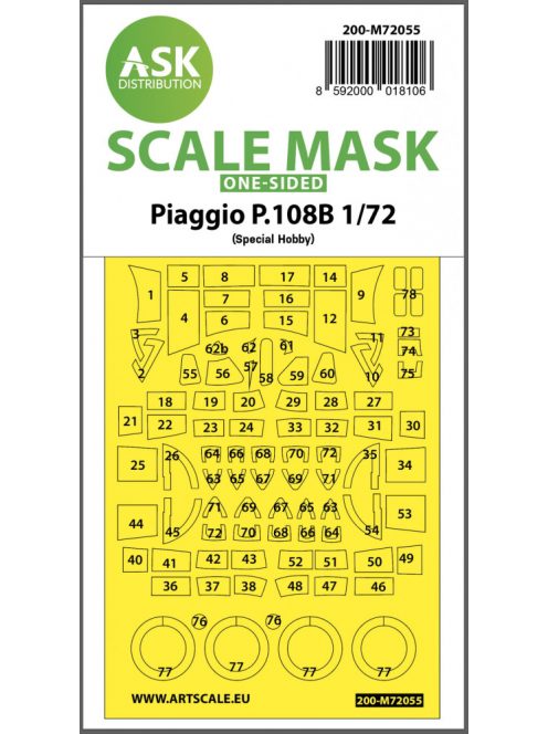 Art Scale - 1/72 Piaggio P.108B one-sided painting express mask for Special Hobby