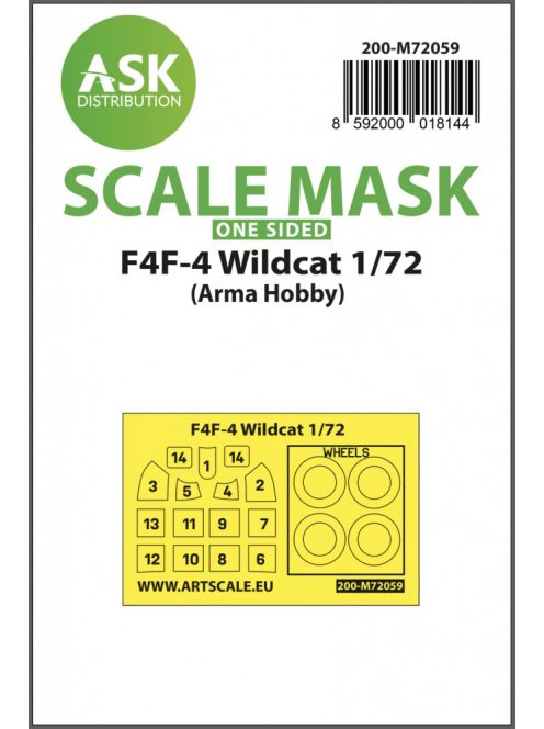 Art Scale - 1/72 F4F-4 Wildcat one-sided painting express mask for Arma Hobby