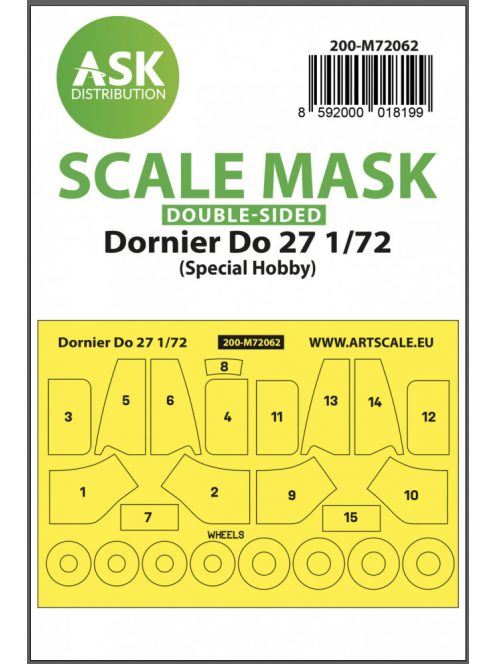 Art Scale - 1/72 Dornier Do 27 double-sided pre-cuttet mask for Art Scale Kit / Special Hobby