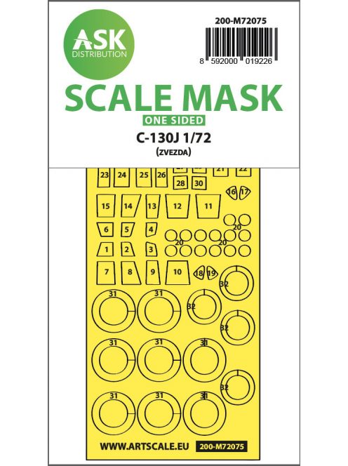 Art Scale - 1/72 C-130J one-sided express fit mask for Zvezda