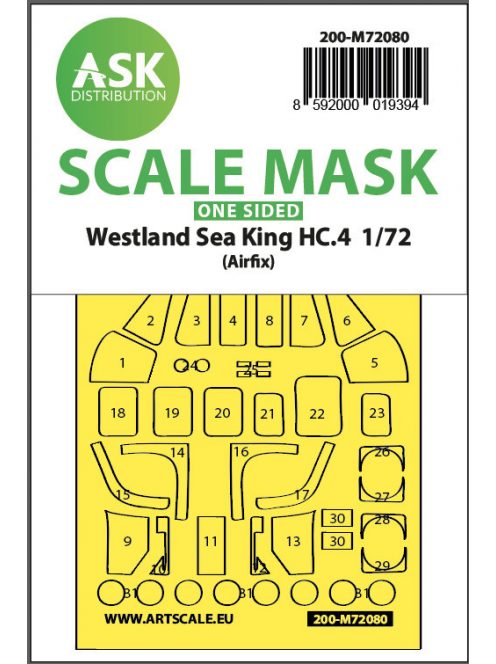 Art Scale - 1/72 Westland Sea King HC.4  one-sided express fit mask for Airfix