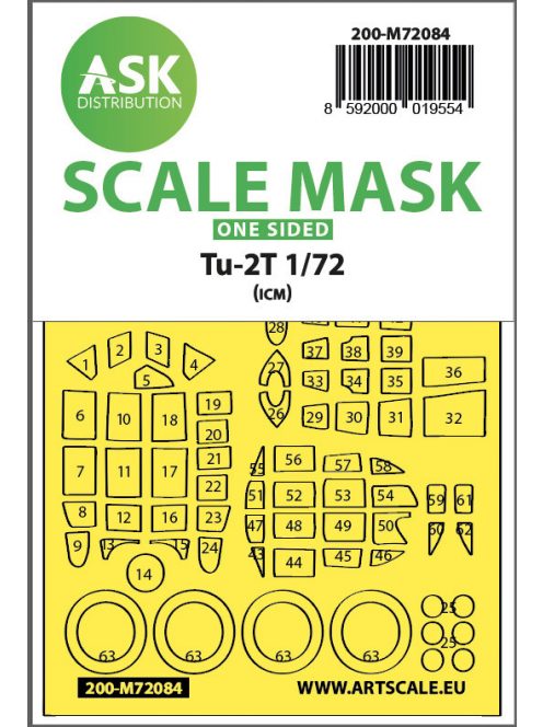 Art Scale - 1/72 Tu-2T  one-sided express fit mask for ICM