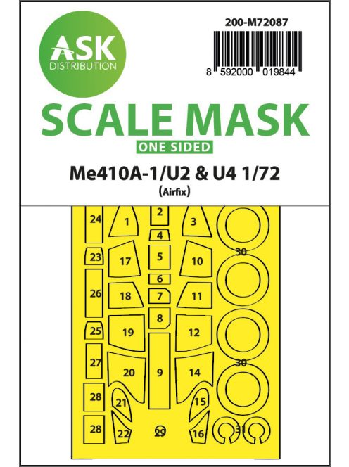 Art Scale - 1/72 Messerschmitt Me 410A-1/U2 & U4  one-sided express fit mask for Airfix