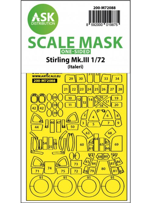 Art Scale - 1/72 Stirling Mk.III one-sided express fit mask for Italeri