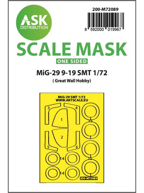 Art Scale - 1/72 MiG-29 9-19 SMT one-sided express fit mask for GWH