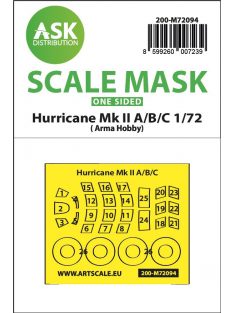   Art Scale - 1/72 Hawker Hurricane Mk.II A/B/C  one-sided fit express mask for Arma Hobby