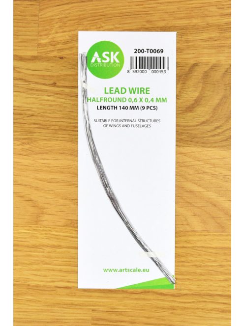 Art Scale - Lead Wire - Halfround  0,6 x 0,4 x 140 mm (9 pcs)