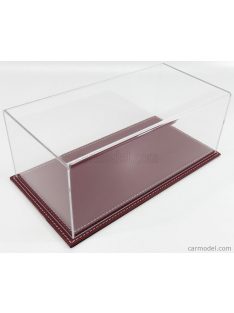   Atlantic - Vetrina Display Box Maranello Base In Pelle - Leather Base Bordeaux - Lungh.Lenght Cm 32.5 X Largh.Width Cm 16.5 X Alt.Height Cm 12.5 (Altezza Interna 11.5 Cm ) Plastic Display