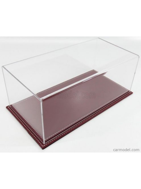 Atlantic - Vetrina Display Box Maranello Base In Pelle - Leather Base Bordeaux - Lungh.Lenght Cm 32.5 X Largh.Width Cm 16.5 X Alt.Height Cm 12.5 (Altezza Interna 11.5 Cm ) Plastic Display