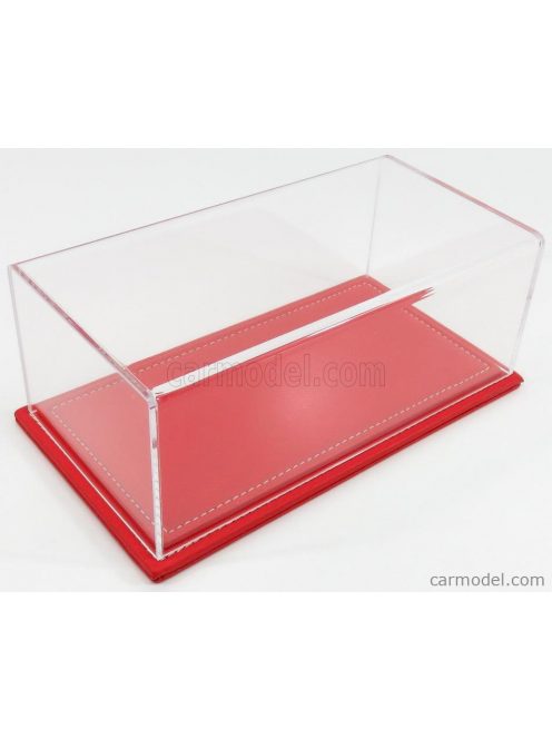 Atlantic - Vetrina Display Box Maranello Base In Pelle Rossa - Leather Base Red - Lungh.Lenght Cm 23 X Largh.Width Cm 12 X Alt.Height Cm 8.5 (Altezza Interna 7.7 Cm ) Plastic Display