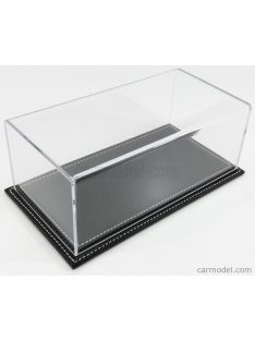   Atlantic - Vetrina Display Box Maranello Base In Pelle Nera - Leather Base Black - Lungh.Lenght Cm 23 X Largh.Width Cm 12 X Alt.Height Cm 8.5 (Altezza Interna 7.7 Cm ) Plastic Display