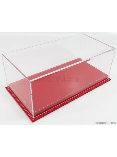 Atlantic - Vetrina Display Box Molhouse Base In Pelle Rossa - Leather Base Red - Lungh.Lenght Cm 32.5 X Largh.Width Cm 16.5 X Alt.Height Cm 12.5 (Altezza Interna 10.6 Cm ) Plastic Display