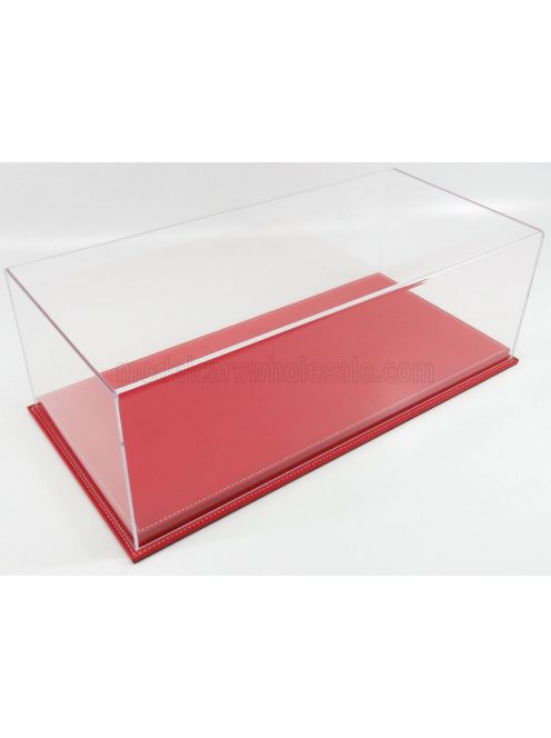 Atlantic - VETRINA DISPLAY BOX MOLHOUSE BASE IN PELLE ROSSA - LEATHER BASE RED - Lungh.LENGHT cm 51 X Largh.WIDTH cm 24 X Alt.HEIGHT cm 19 (altezza interna 15.3 cm) PLASTIC DISPLAY