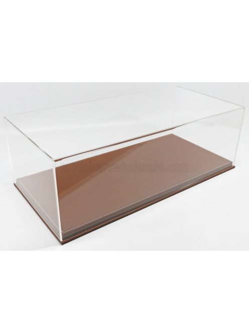 Atlantic - VETRINA DISPLAY BOX MOLHOUSE BASE IN PELLE MARRONE - LEATHER BASE BROWN - Lungh.LENGHT cm 65.0 X Largh.WIDTH cm 31.0 X Alt.HEIGHT cm 21.5 (altezza interna  cm 19.0) PLASTIC DISPLAY