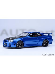   Autoart - 1:18 Nissan Skyline GT-R(R34) NISMO Z-Tune 2005 (bayside blue w/ carbon bonnet) (composite model/full openings, total 4 openings) – AUTOART