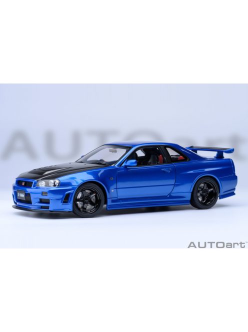 Autoart - 1:18 Nissan Skyline GT-R(R34) NISMO Z-Tune 2005 (bayside blue w/ carbon bonnet) (composite model/full openings, total 4 openings) – AUTOART
