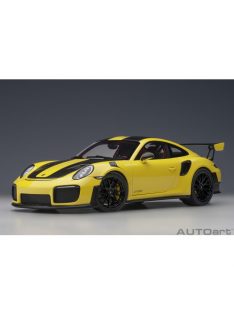   Autoart - 1:18 Porsche 911 (991.2) Gt2Rs 2017 Weissach Package (Racing Yellow) (Composite Model/ Full Openings) With Weissach Package, Magnesium Alloy Wheels Satin Black