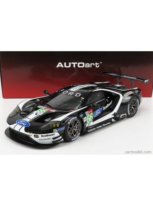 Autoart - Ford Usa Gt Ford Ecoboost 3.5L Turbo V6 Team Ford Chip Ganassi Uk N 66 6Th Lmgte Pro Class 24H Le Mans 2019 S.Muicke - O.Pla - B.Johnson Black White