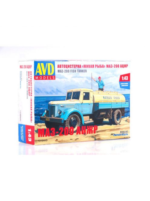 Avd - 1:43 Live Fish Tanker Aczhr (Maz-200) - Die-Cast Model Kit - Avd