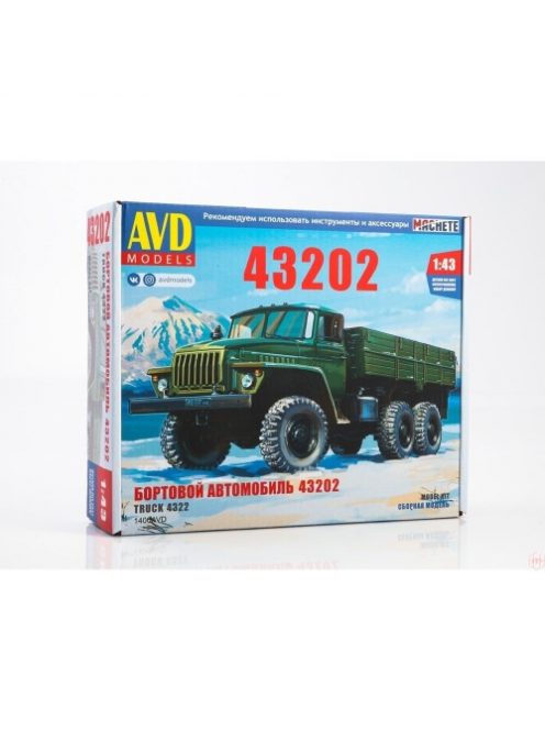 Avd - 1:43 Ural 43202 Flatbed Truck - Die-Cast Model Kit