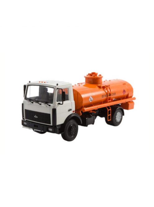 Avtoistoria - 1:43 Tanker Truck Ac-9 Maz-5337, Later Version, White-Orange - Avto Istoria