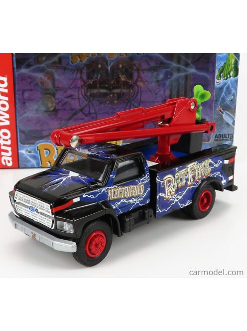 Autoworld - Ford Usa Bucket Truck Crane 1990 - Ratfink - Salvadanaio - Moneybox Blue Black