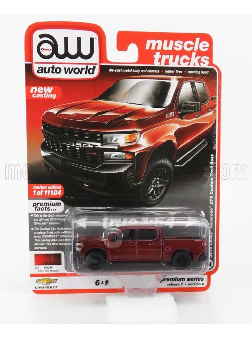 Autoworld - CHEVROLET SILVERADO CUSTOM TRAILBOSS PICK-UP 2019 RED BLACK