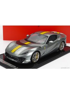   Bbr-Models - Ferrari 812 Competizione 2021 - Con Vetrina - With Showcase Grigio Coburn Yellow - Grey Met